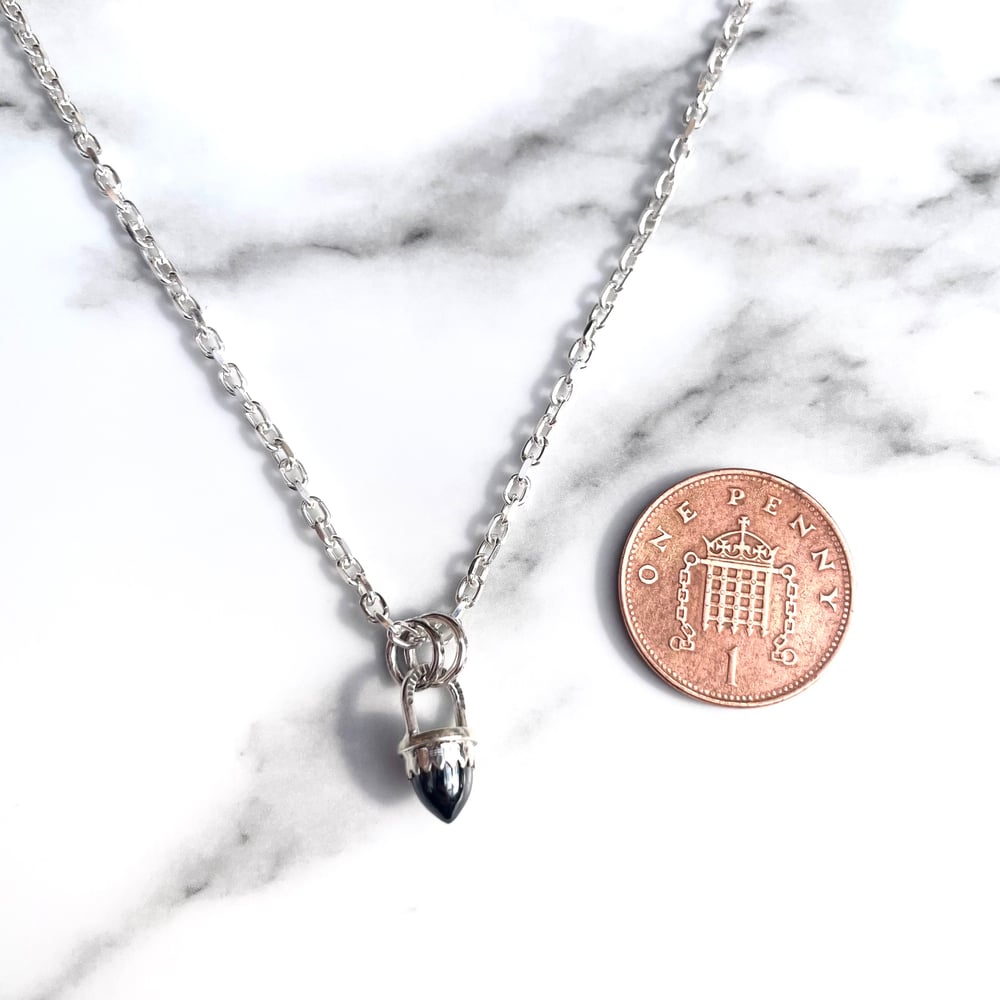 Handmade Sterling Silver Haematite Bullet Point Pendant