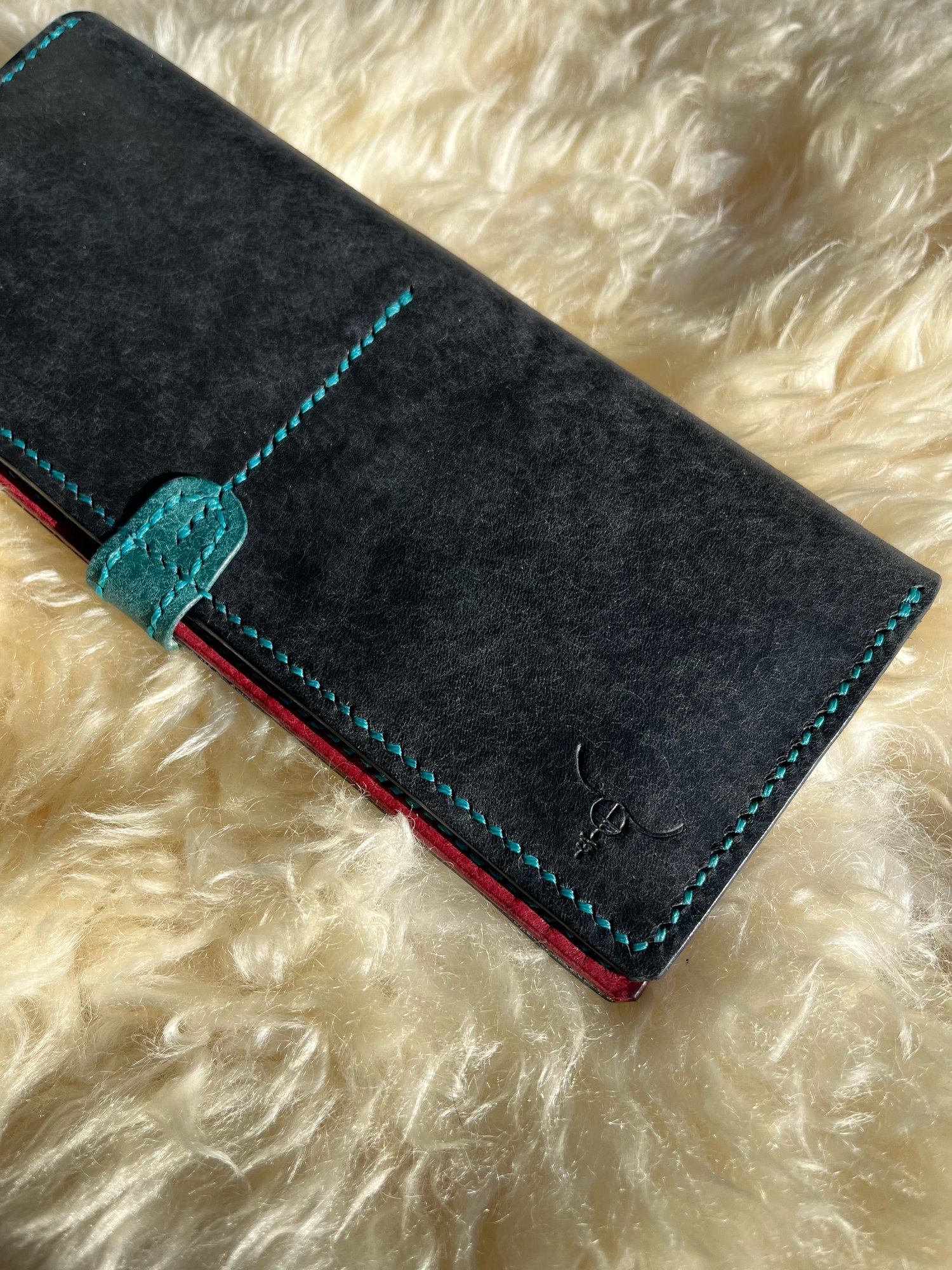 Image of Black/Ortensia Pueblo Long Wallet 