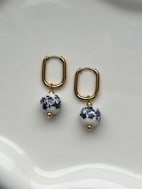 Image 1 of Gold Greek Style Oval Huggies 