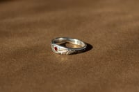 Image 2 of Silver Pinky Ring with Garnet