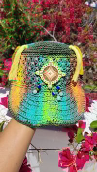 Image 6 of Rainbow Crochet Cosmic Cap