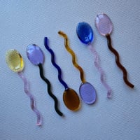 Image 2 of Multicolored Wavy Glass Spoon 