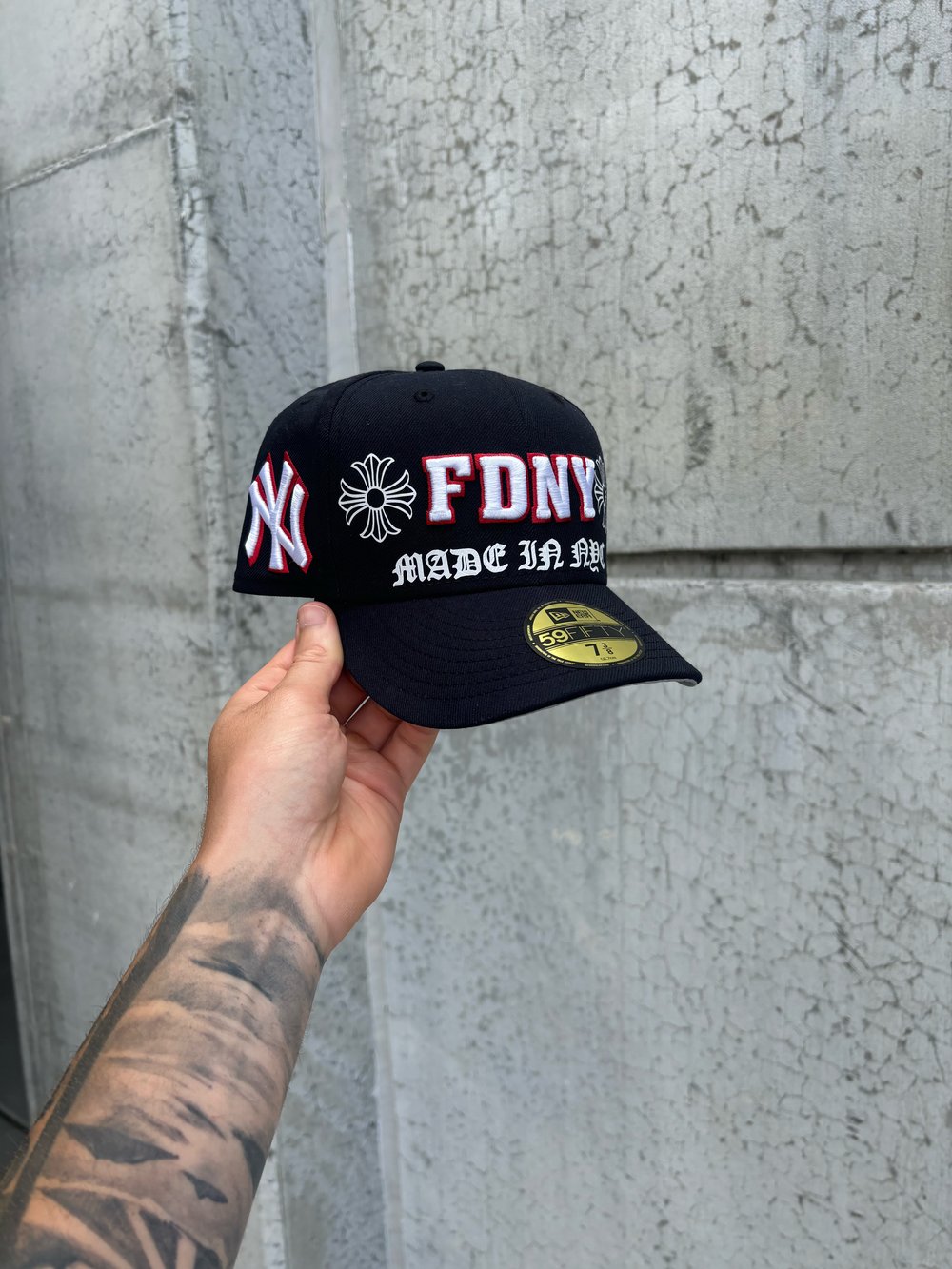 Image of  NAVY NEW YORK CITY FIRE DEPARTMENT X YANKEES CUSTOM FITTED CAP