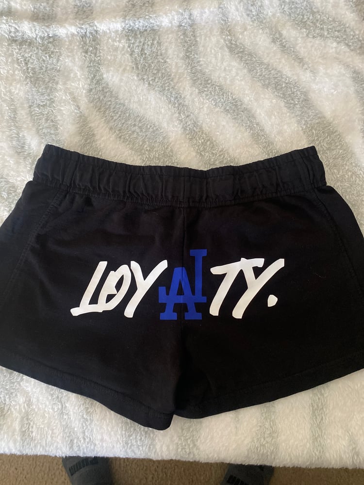 Image of Blue and white loyalty bootyshorts