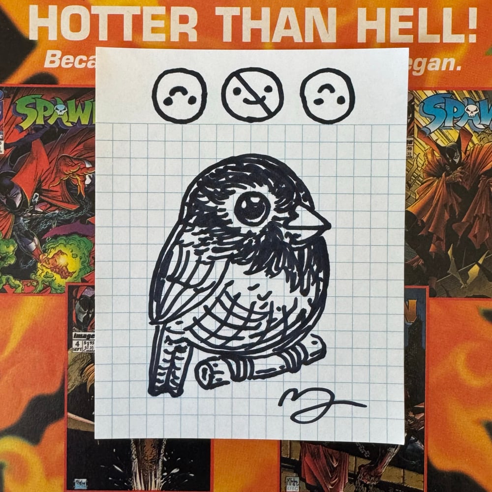 Image of Fat Bird Sharpie Sketch #84
