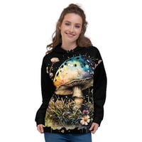 Image 1 of Neon Watercolor Fungus Mycology Mushroom Unisex Hoodie