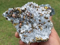 Image 1 of UV Calcite With Chalcopyrite Flakes Specimen #1914 