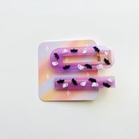 Purple Ghosts/Bats Hair Clip Set