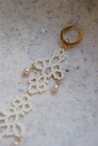 Image 3 of White Lace Earrings
