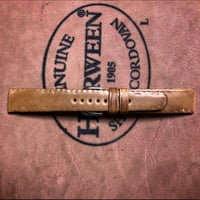 Image 1 of Natural Unglazed SECRET STITCHING Horween Shell Cordovan Watch Strap