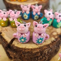 Image 2 of Kolczyki - "Świnka w kubku" 🐷🩷 part 2
