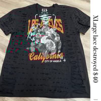 Xlarge LA blue/orange  lace destroyed