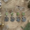 Crystal Fern Earrings (Peridot) 