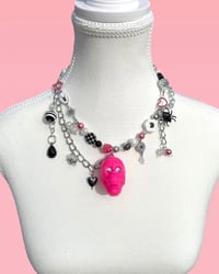 Image 5 of HOT PINK SKULL NECKLACE