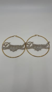 Image 3 of Custom Name Hoop Glitter Earring’s 