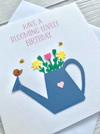 Image 3 of Handmade Flowers in Watering Can Birthday Card - Charming Garden-Themed Card for Nature Lovers