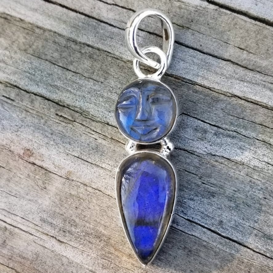 Image of Mister Moonface - Labradorite Pendant in Sterling Silver