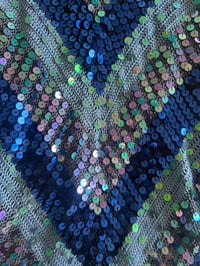 Image 3 of Vintage Y2K blue three tone asymmetrical hem crochet cami 