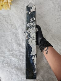 Image 7 of 18.5" XXL Moss Agate Crystal Tower - 2 Styles