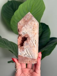 Image 2 of BUBBLY SUGAR PINK AMETHYST TOWER WITH RUTILE -BRAZIL- #10
