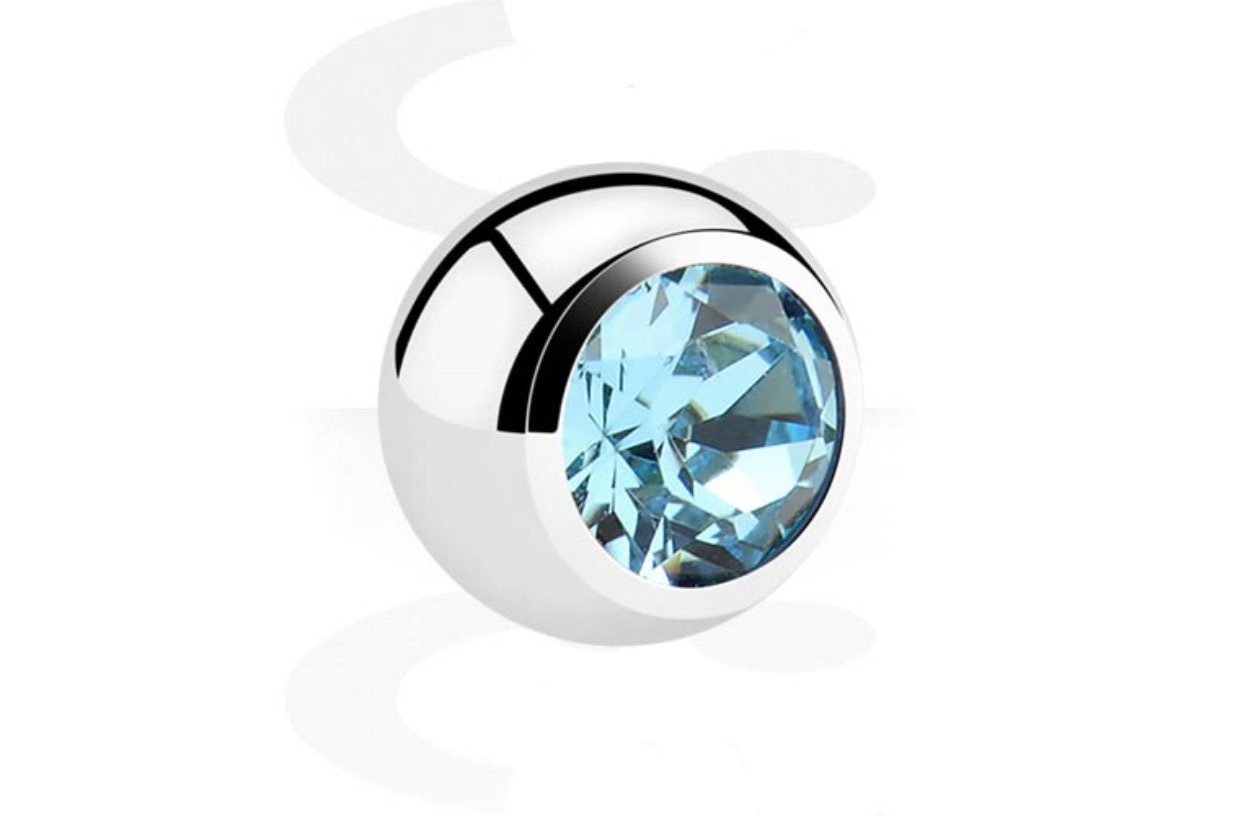 BALL JEWERLY PIERCING - AQUAMARIN ZIRCON 