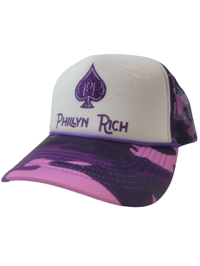 Image 2 of Phillyn Rich Camo & White Trucker Hat