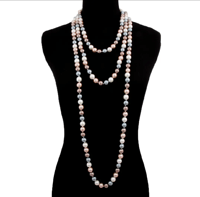 Image 3 of IVORY GREY GOLD GLASS PEARLS