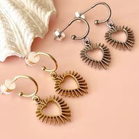 Image 2 of Spiky Heart Half Hoops