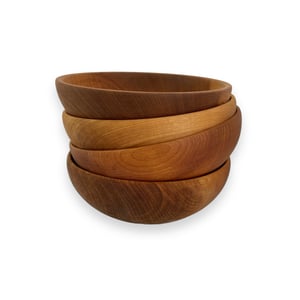 Image of SET OF 4 VINTAGE WOODEN BOWLS