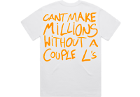 Image 2 of Oversized White “2wny4our7evn” Tee W/Orange Writing 