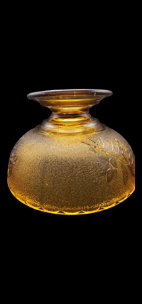 Image 2 of Amber Pedestal Dish with Rose design