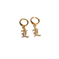 Image 1 of 18k Old English Earrings (A-Z)