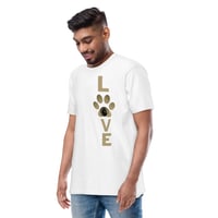 Image 1 of Love Paw Print Men’s premium heavyweight tee
