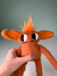 Image 2 of Small Weighted Side Eye Monster - Dark Orange