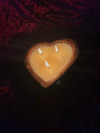 Image 1 of Wooden Heart Candle