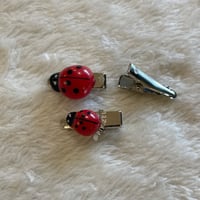 Image 3 of ladybug & apple hair clips