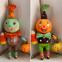 Image 2 of Green Goblin with Candy Corn and Jack O' Lantern