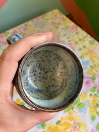 Image 4 of blue and yellow speckled teacup
