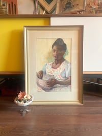 Image 1 of Mid Century Watercolour Portrait