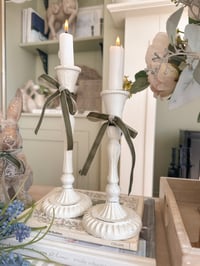 Image 1 of Vintage Cream Candlesticks 
