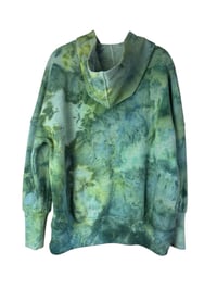 Image 7 of S/M Pocket Hoodie Pullover in Verdant Watercolor Ice Dye