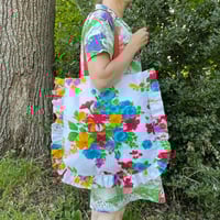Image 4 of Floral Ruffle Tote Curved