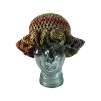 Image 1 of Harvest Tiedye Crochet Ruffle Hat