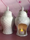 White ceramic coco wax burner 