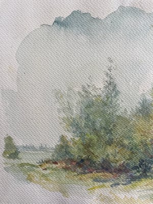 Image of VINTAGE DUTCH WATERCOLOR: LANDSCAPE #6