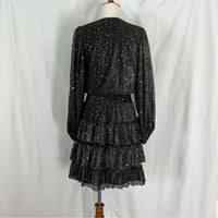 Image 6 of VINCE CAMUTO black tiered sparkle dress