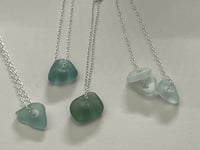 Image 2 of Pretty Blue Sea Glass Necklace 