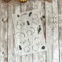 Image 1 of Ink Splash Sticker Sheet | Transparent Matte | Green w/ Shimmer