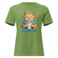Image 7 of Cat-puccino Cute Cat Coffee Women’s Relaxed T-Shirt