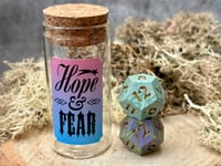 Image 1 of B Grade Hope and Fear Duality Dice | Handmade Pair of D12 Dice Grey and Green